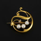 Jugendstil-Brosche im Originaletui.