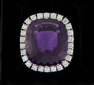Großer Amethyst-Diamant-Ring.