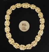 Schweres Gold-Collier.  Abel und Zimmermann, Pforzheim.