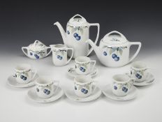 Kaffeeservice "Donatello" mit Kirschdekor. Rosenthal.