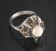Perlen-Saphir-Ring.