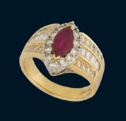 Rubin-Diamant-Ring.  Aberdeen Jewelry Factory LTD.