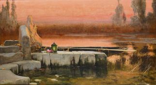 SERRA Y AUQUÉ, Enrique (1859 Barcelona - 1918 Rom). An den pontinischen Sümpfen in Rom.