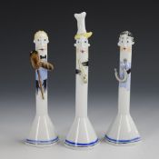 3 Figuren: Fleischerin, Koch und Bäcker.  Meissen.