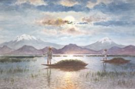 Aquarell signiert August Lohr, Mexico 1910
