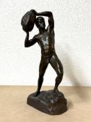 Bronzeskulptur ca. 43 cm hoch, signiert H. Schmotz