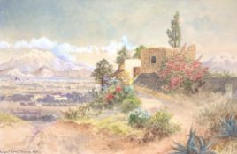 Aquarell signiert August Lohr, Mexico 1910