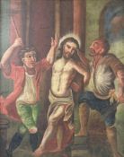 Bild Öl auf Leinwand auf Hartfaser Darstellung der Geißelung Christi
