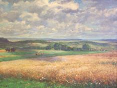 Bild Öl auf Leinwand (wohl Öldruck) signiert W. Schacht 