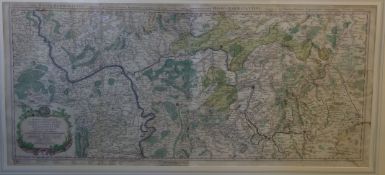 Kupferstich Hessen, Darmstadt Maße 107x51 cm