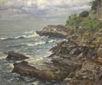 Gemälde Wilhelm Bartsch, Abendstimmung, Mittelmeer Bartsch (1871-1953). Maße 77x 66 cm