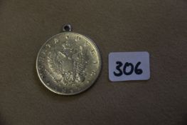 Silbermünze Rußland Alexander I. 1817 gehenkelt