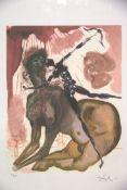 Grafik Dali Nr. 215/500 signiert Darstellung Göttliche Komödie/ Minotaurus. Blattgröße 70x50 cm