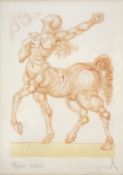 Dali Original Farbholzschnitt/ Xylographie. Der Zentaur.aus Dantes Alighieri. 60er Jahre 20. JH (