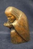 Holzskulptur betender Mann, monogrammiert FB, Fidelis Bentele ca. 35,5 cm hoch