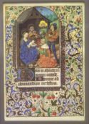 Bild nach einem Stundenbuch 1460/70. Anbetung der drei heiligen Könige Handvergoldung in Echtgold.