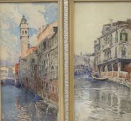 2 Aquarelle Venedig. Links unten unleserlich signiert19.05.2026 Je 14x29 cm.