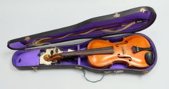 Geige, Innenkorpus mit Klebeetikett/bezeichnet 'Jacobus Stainer in Absam Prope Oenipontum 16' - mit 