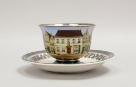 Fürstenberg, Sammler-Ansichtentasse (mit identischem Gegenstück im Focke-Museum Bremen, vgl. Museums
