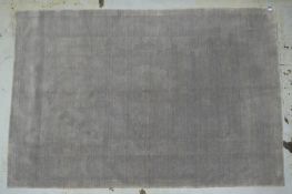 Loni-Einrichtungsteppich, Schurwolle, grau melierter Fond, geschorene Bordüre
