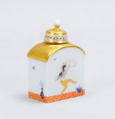 Meissen (I. Wahl), Serie '1001 Nacht', kleine Teedose, umlaufend mit feiner polychromer Bemalung und