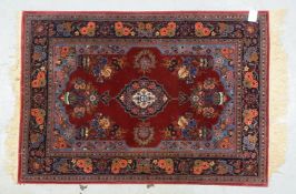 Keshan (China), Wolle auf Seide, sehr feine Knüpfung, ca. 500.000 Knoten/qm, dichter Flor