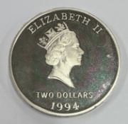 A silver Two Dollar coin.