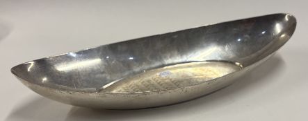 A silver dish.