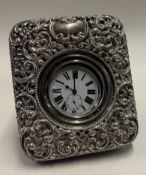 A Victorian silver-mounted watch frame.