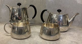 A rare Art Deco silver four-piece tea service.