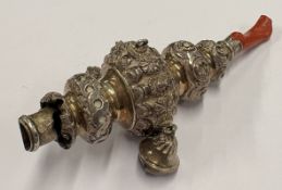 An early 19th Century George III silver rattle.