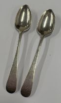 A pair of 18th Century silver picture back spoons.