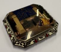 A 19th Century Continental silver and enamelled compact.