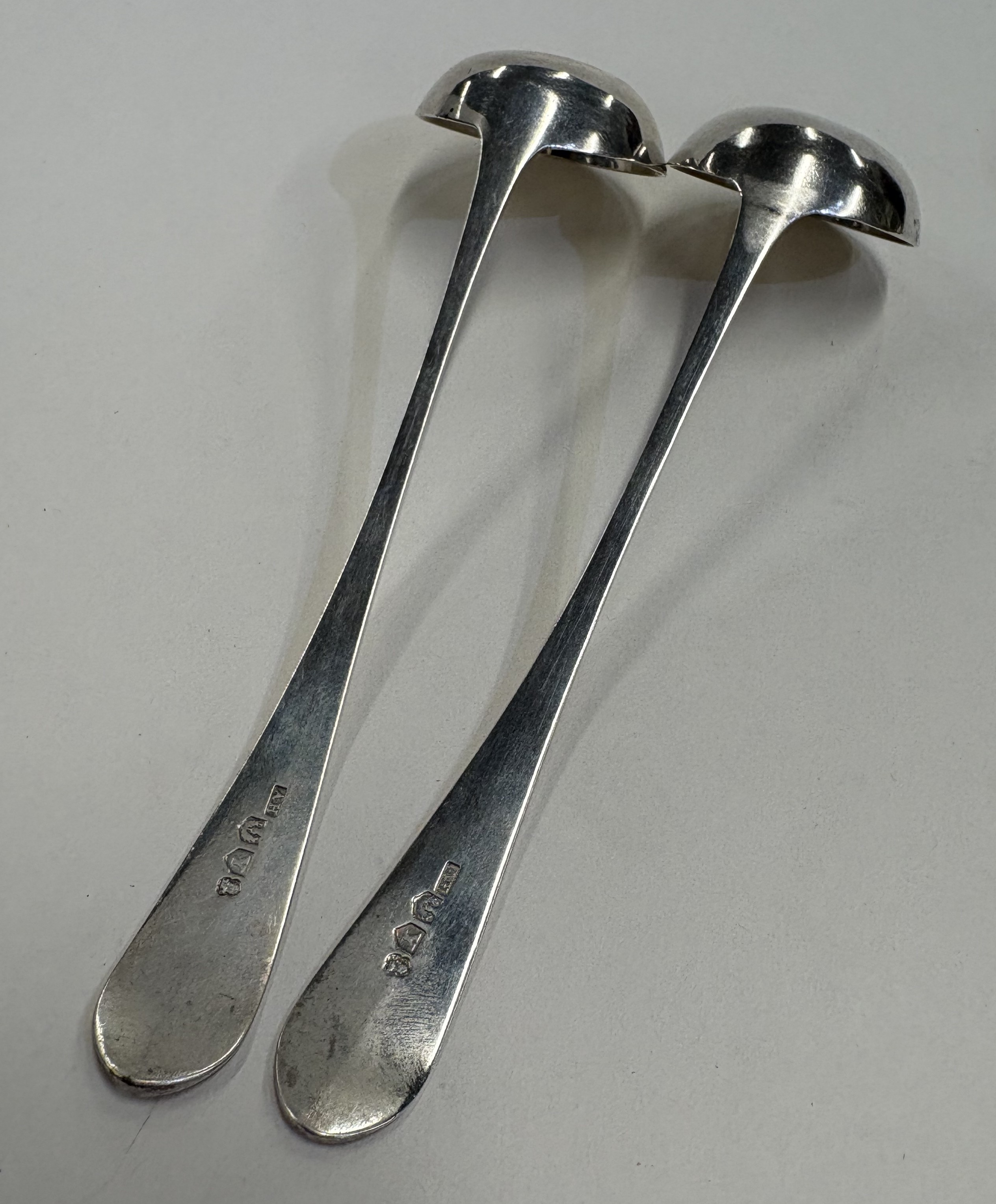 EDINBURGH: A pair of George III Scottish silver toddy ladles. - Image 3 of 3