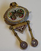 A fine quality high carat gold micro-mosaic brooch.