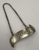 HESTER BATEMAN: A silver wine label for 'Port'.