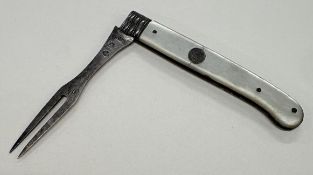 A Georgian silver travelling fork.