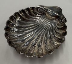 A Victorian silver butter shell.