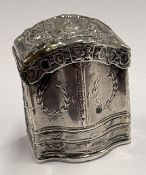 A chased Dutch silver marriage box.