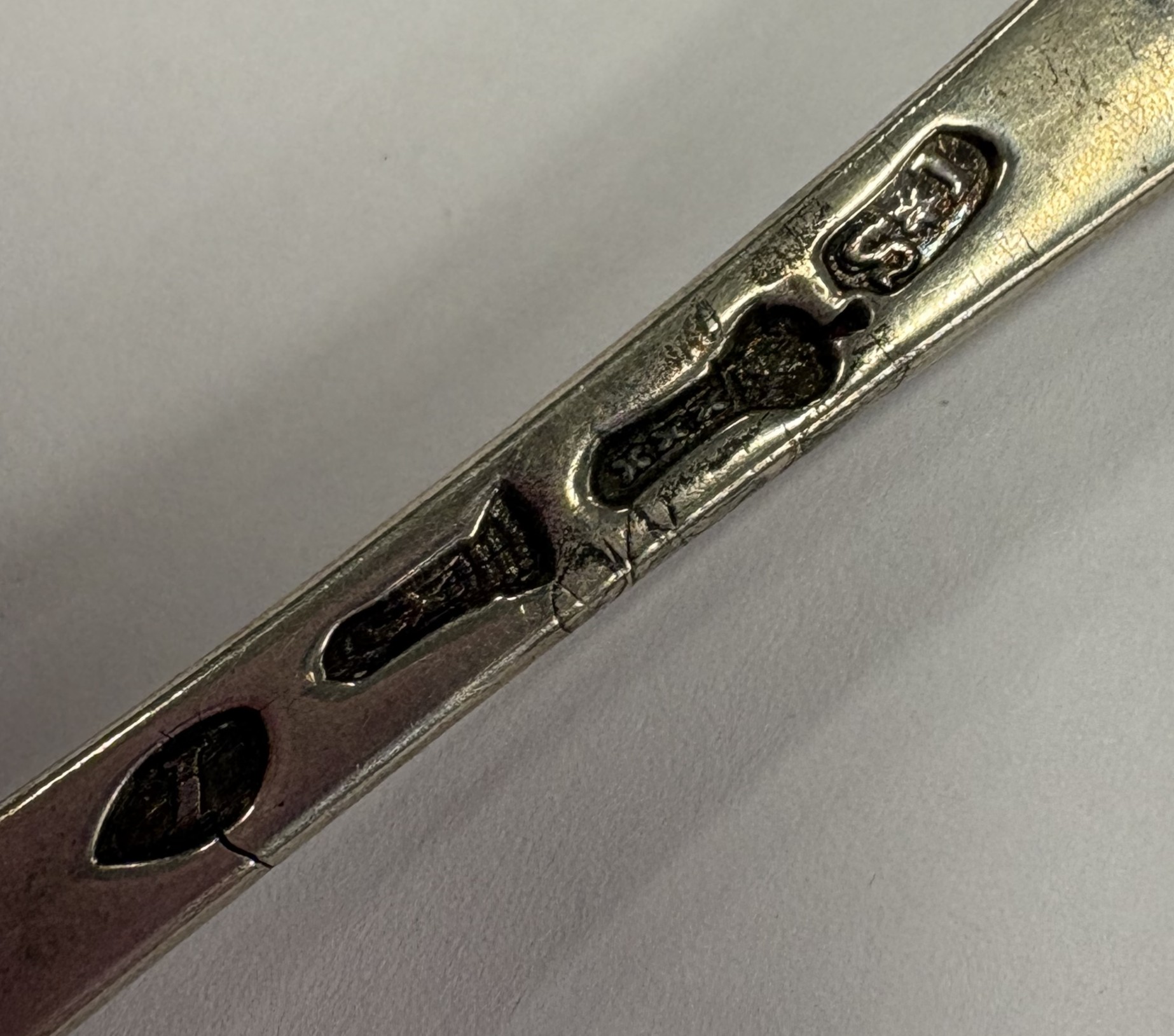 An 18th Century Continental silver bottom marked spoon.