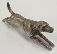 A Victorian silver figure of a hound.