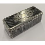 A 19th Century Russian silver and niello snuff box.