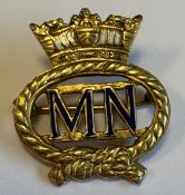 A stylish 15 carat gold Military brooch.