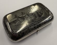 A fine quality 19th Century Russian silver and niello cigar case.