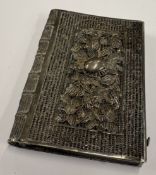 A Chinese export filigree silver card holder.