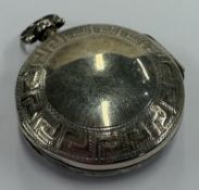 An oval George III silver vinaigrette.