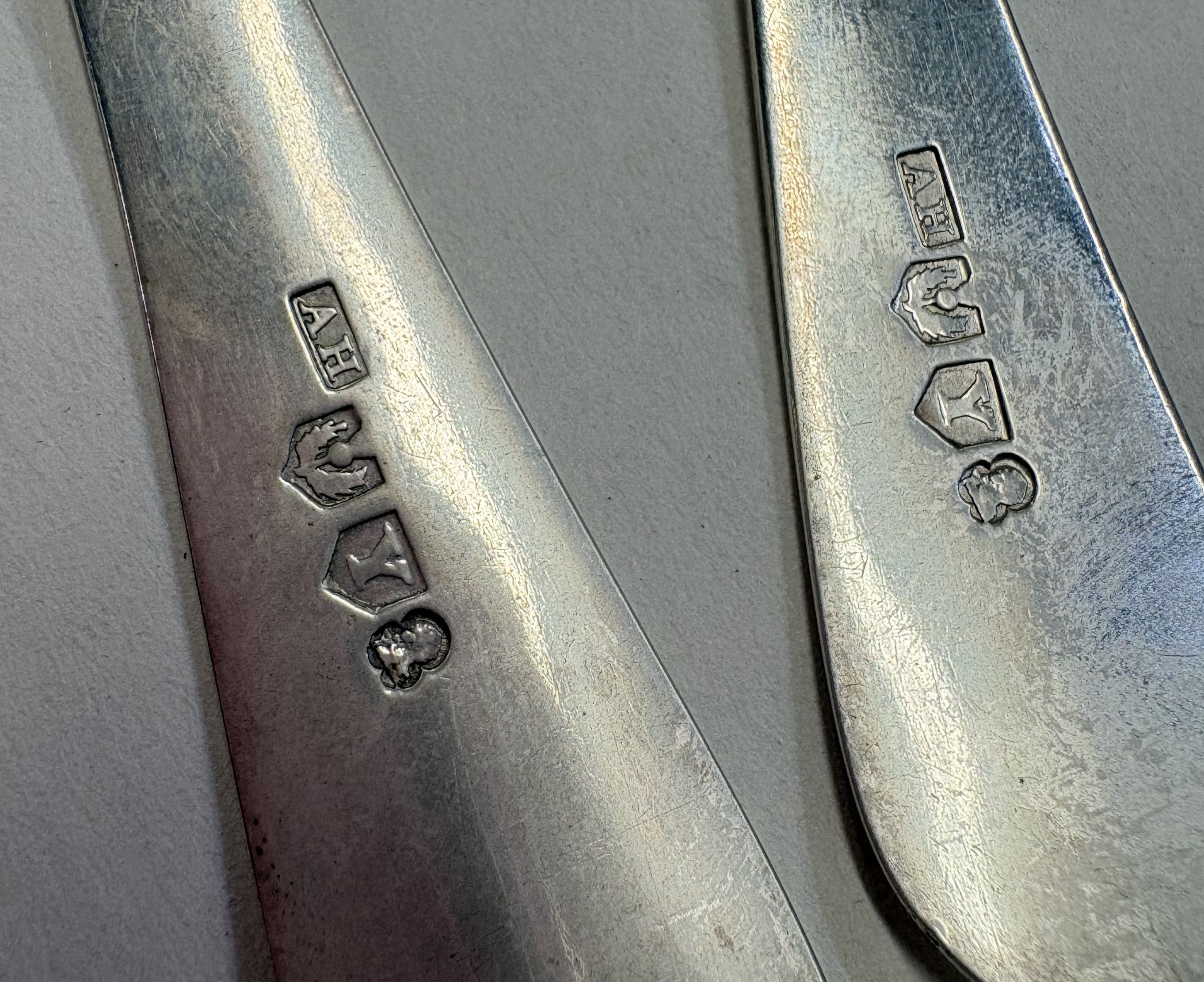 EDINBURGH: A pair of George III Scottish silver toddy ladles. - Image 2 of 3