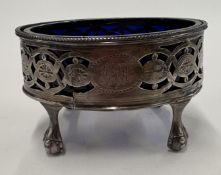 A pierced George III silver salt.