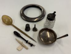 A mixed lot of various silver and other items.