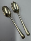 A pair of 18th Century silver picture back spoons.